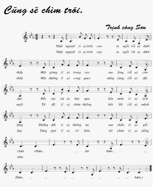 Sheet nhạc Cũng Sẽ Chìm Trôi